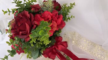 The Ruby Red Rose Bridal Bouquet, 7 of 12