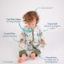 Country Leaf Bamboo And Organic Cotton Zip Babygrow, thumbnail 4 of 5