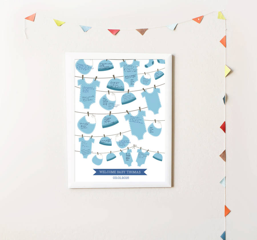 Personalised Christening Baby Shower Guest Book Print By I Love