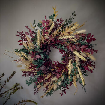 Christmas Dried Ruscus Wreath With Bunny Tails, 5 of 7