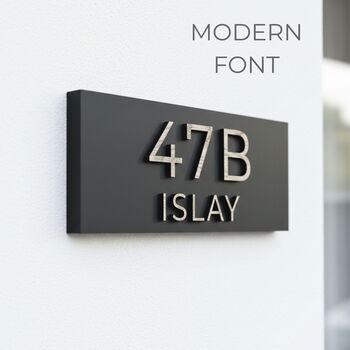 Personalised House Sign With Wood Effect Lettering, 3 of 12