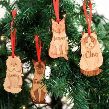 Personalised Cat Breed Wooden Christmas Decoration, 6 of 10