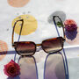 Elegant Square Side Metal Detail Sunglasses In Tortoise Shell, thumbnail 3 of 3