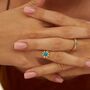 Square Jewelled Cz Sterling Silver Adjustable Ring, thumbnail 3 of 3