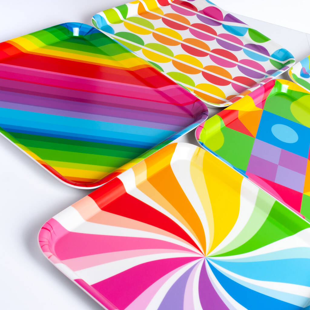 Colourful Spots Large Square Melamine Tray By Colour Their Day