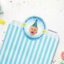 Personalised Party Bag Stickers With Party Hat And Photo, thumbnail 1 of 5