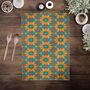 Moroccan Flower Blue Orange Tea Towel, thumbnail 11 of 11