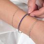 Sapphire Gemstone Sterling Silver Tennis Bracelet, thumbnail 2 of 6