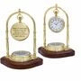 Personalised Brass 1st Anniversary Desk Clock With Compass, thumbnail 1 of 12