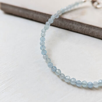 Aquamarine Semi Precious Gemstone Bracelet, 5 of 8