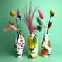 Set Of Three Fruity Hand Painted Stem Vases, thumbnail 1 of 7