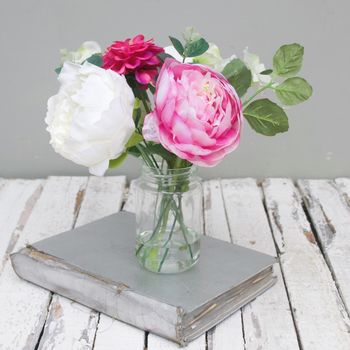 White And Pink Peony Bouquet In Vase, 3 of 3