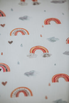 Soft Watercolor Rainbow Cot Bed Sheet, 3 of 3