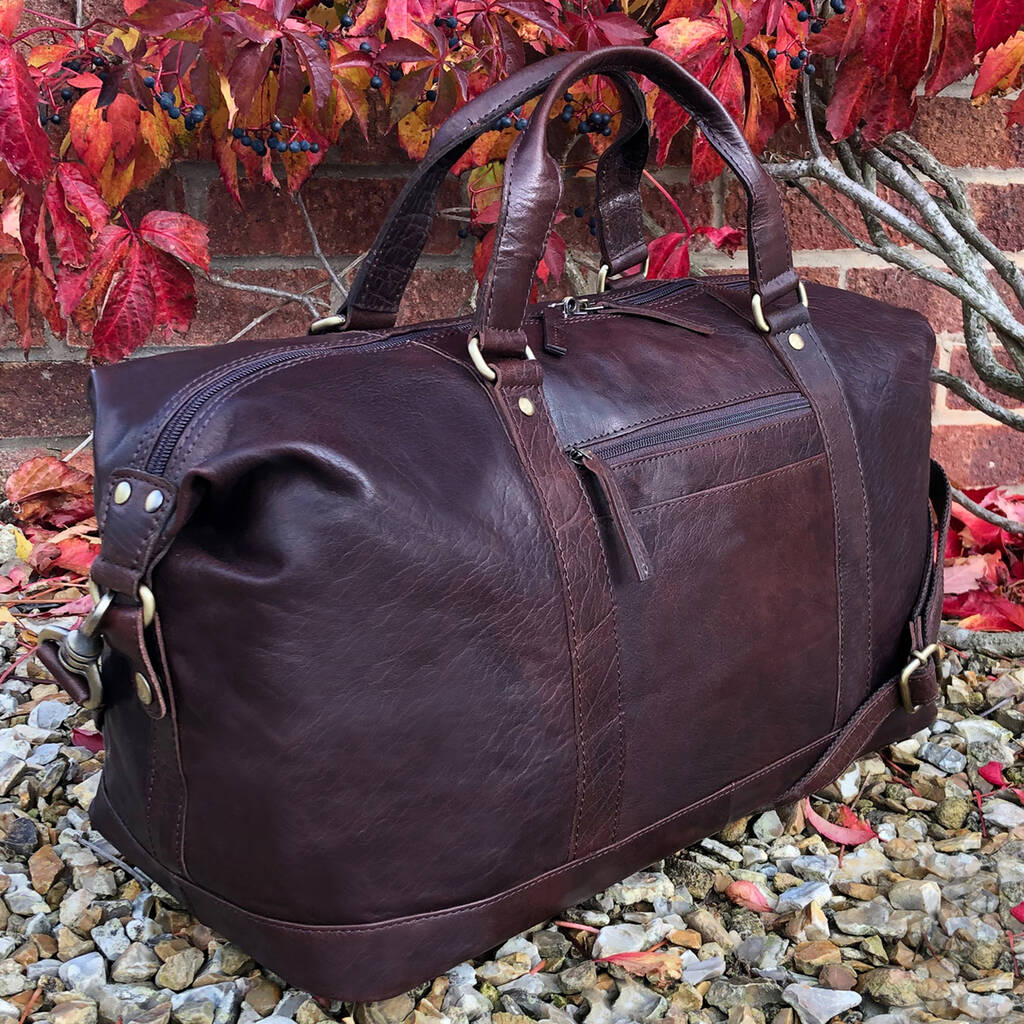 Luxury Buffalo Leather Travel Bag, Holdall, Gym Bag, 1 of 4