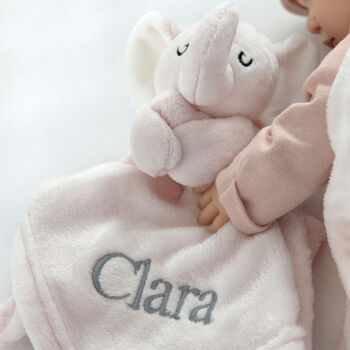 Personalised Pink Elephant Comforter And Blanket Set, 7 of 12