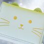 Cute Cat Purse For Girls In Mint Green – Ideal Birthday Gift, thumbnail 2 of 4