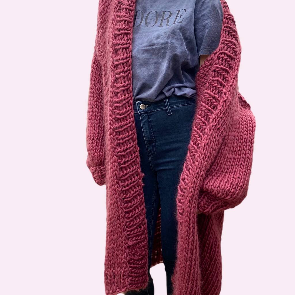 Cosy Longline Cardigan Easy Knitting Kit, 1 of 6