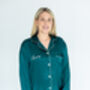 Special Offer! Women's Personalised Christmas Emerald Silky Satin Pj, thumbnail 3 of 7