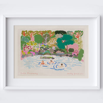 Wild Swimming Art Print Open Water Swimming Scene Poster, 2 of 9