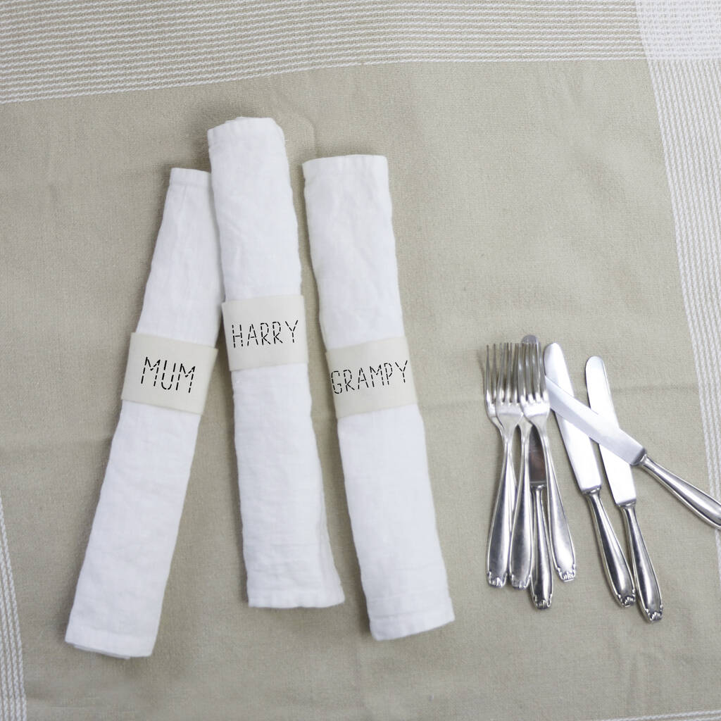 Personalised Scandi Linen Napkins With Name By Minna's room