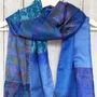 Kantha Handstitched Upcycled Silk Scarf, thumbnail 8 of 11