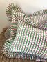Indian Block Print Frilly Cushion, thumbnail 2 of 6