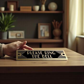 Please Ring The Bell Metal Door Sign Art Deco Or Modern, 4 of 6