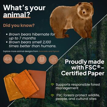 Brown Bear A4 Journal With Strap, Bookmark And Pen Holder, 7 of 7