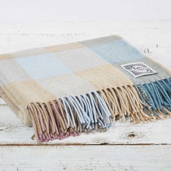Personalised Neutral Beige Merino Wool Throw Collection, 6 of 8