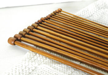 Bamboo Knitting Needles Set In Personalised Bag, 2 of 7