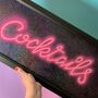 ‘Cocktails’ Reverse Glass Faux Neon Wall Art, thumbnail 4 of 9