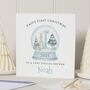 Personalised Nephew 1st Christmas Bunny Snow Globe Card, thumbnail 1 of 7
