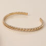 Gold Plated Twisted Braid Cuff Bangle Bracelet, thumbnail 3 of 5