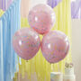 Double Layer Pink And Pastel Rainbow Confetti Balloons, thumbnail 1 of 3