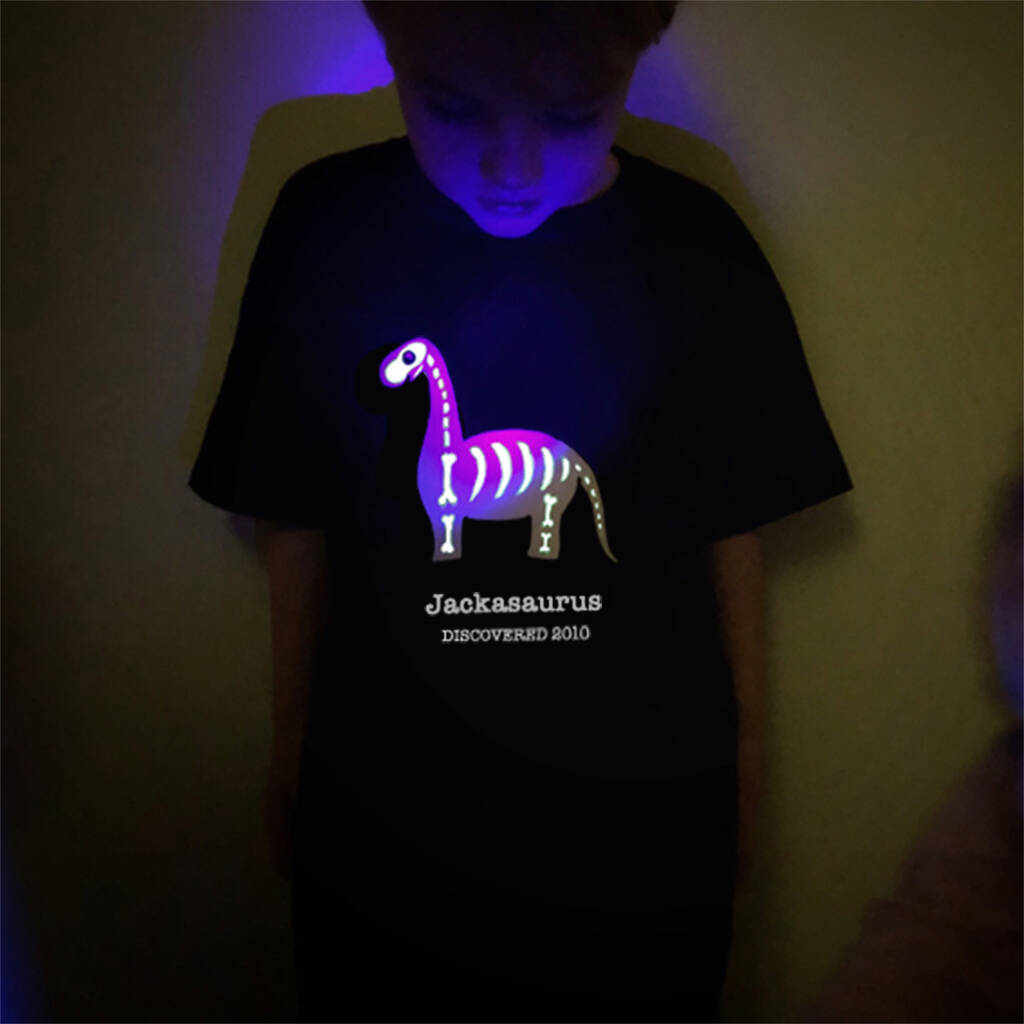 Dinosaur Glow In The Dark T Shirt, 1 of 8