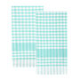 Mint Green And White Fabric Gingham Dinner Napkins X Two, thumbnail 1 of 5