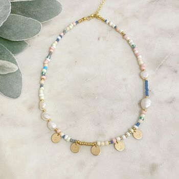 Multicoloured Beaded Necklace With Pearls, 3 of 6