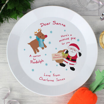 Personalised Santa And Friend Mince Pie Plate, 2 of 2