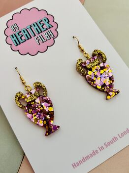 Vase Glitter Earrings / Interior Design Gift / Novelty Art Jewellery / Fun Accessories, 5 of 5