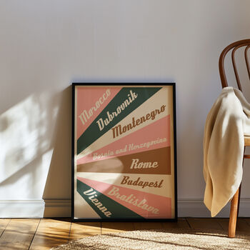 Retro Style Personalised Places/Travel Poster, 3 of 9