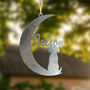 Dog Personalised Silhouette Steel Moon Crescent, thumbnail 7 of 8
