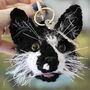 Personalised Crocheted Cat Head Bag Charm Keyring, thumbnail 9 of 11