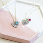Child's Initial Heart And Birthstone Necklace, thumbnail 1 of 12