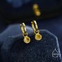 Sterling Silver November Birthstone Citrine Yellow Crystal Drop Hoop Earrings, thumbnail 7 of 11