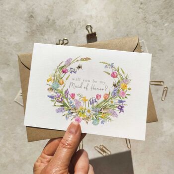 Spring Flowers Will You Be My Bridesmaid Card, 2 of 6