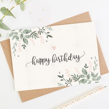 Happy Birthday Card Botanical Blush By Norma&Dorothy ...