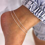 Sterling Silver Double Figaro Anklet, thumbnail 1 of 6