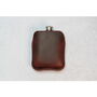 Burgundy Leather Cased Hip Flask 6oz Stainless Steel, thumbnail 11 of 12