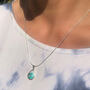 Lotus Flower Turquoise Silver Necklace And Earring Set, thumbnail 4 of 10