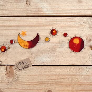 Sun, Moon And Star Hanging Sun Catcher Sunset Orange, 4 of 10
